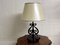 Brutalist Table Lamp with Wrought Iron Base 1