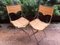 Creole Boat Folding Chairs in Stainless Steel and Canvas attributed to Maurizio Gucci, 1985, Set of 2, Image 1