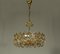 Chandelier in Gold Plate and Faceted Crystals from Palwa, 1970s, Image 7