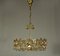 Chandelier in Gold Plate and Faceted Crystals from Palwa, 1970s 8