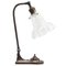 French Art Deco Cast Iron and Frosted Glass Table or Desk Light, 1920s 1