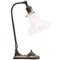 French Art Deco Cast Iron and Frosted Glass Table or Desk Light, 1920s 6