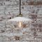 French White Opaline Milk Glass and Brass Pendant Lamp 5