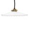 French White Opaline Milk Glass and Brass Pendant Lamp, Image 1
