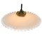 French White Opaline Milk Glass and Brass Pendant Lamp 4