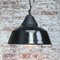 Vintage Industrial Black Enamel and Cast Iron Hanging Light 4