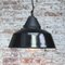 Vintage Industrial Black Enamel and Cast Iron Hanging Light, Image 4