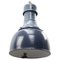 Lámpara colgante industrial vintage de fábrica esmaltada en azul, Imagen 3