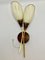 Mid-Century Wall Lamp in Brass and Wood, 1950s, Image 1
