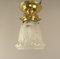 Jugendstil Deckenlampe aus Messing & Glas, Frankreich, 1915 4