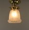 Jugendstil Deckenlampe aus Messing & Glas, Frankreich, 1915 7