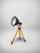 Vintage Tripod Projector Lamp in Wood and Metal 6