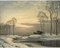 Roger Charles Desoutter, River Landscape in Winter with Caravans, 1981, Öl auf Leinwand 1