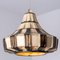 Ivory & Brown Ceramiy Trumpet Pendant Light, Denmark, 1970s, Image 6