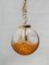 Doria Amber and Clear Glass Globe Pendant, 1970 5