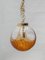 Lámpara colgante Doria en forma de globo de vidrio transparente y ámbar, 1970, Imagen 5