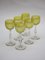 Thistle Engraving Green Wine Glasses, France, 1910s, Set of 6 8