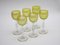 Thistle Engraving Green Wine Glasses, France, 1910s, Set of 6 6