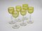 Thistle Engraving Green Wine Glasses, France, 1910s, Set of 6, Image 6
