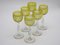 Thistle Engraving Green Wine Glasses, France, 1910s, Set of 6 9