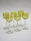 Thistle Engraving Green Wine Glasses, France, 1910s, Set of 6 5