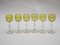Thistle Engraving Green Wine Glasses, France, 1910s, Set of 6, Image 11