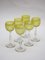 Thistle Engraving Green Wine Glasses, France, 1910s, Set of 6 7