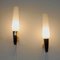 Brass and Opaline Glass Cylinder Wall Lamps from Asea, Sweden, 1950s, Set of 2, Image 3