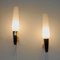 Zylinderförmige Wandlampen aus Messing & Opalglas von Asea, Schweden, 1950er, 2er Set 3