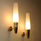 Brass and Opaline Glass Cylinder Wall Lamps from Asea, Sweden, 1950s, Set of 2 6