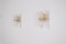 Brass and Glass Wall Lights, 1980s, Set of 2 7