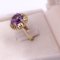 Vintage 14k Yellow Gold Cocktail Ring with Amethyst, 1970s 3