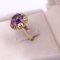 Vintage 14k Yellow Gold Cocktail Ring with Amethyst, 1970s, Image 3