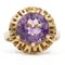 Vintage 14k Yellow Gold Cocktail Ring with Amethyst, 1970s, Image 4