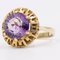 Vintage 14k Yellow Gold Cocktail Ring with Amethyst, 1970s 1