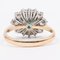 Vintage 18k Two-Tone Gold Daisy Ring with Emerald and Diamonds, 1960s 6