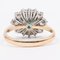 Vintage 18k Two-Tone Gold Daisy Ring with Emerald and Diamonds, 1960s, Image 6