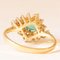Vintage 14k Yellow Gold Daisy Ring with Emerald and Diamonds, 1970s, Image 6