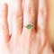 Vintage 14k Yellow Gold Daisy Ring with Emerald and Diamonds, 1970s 11