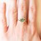 Vintage 14k Yellow Gold Daisy Ring with Emerald and Diamonds, 1970s, Image 11
