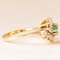Vintage 14k Yellow Gold Daisy Ring with Emerald and Diamonds, 1970s 7