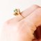 Vintage 14 Karat Gelbgold Gänseblümchen Ring mit Smaragd und Diamanten, 1970er 13