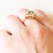 Vintage 14 Karat Gelbgold Gänseblümchen Ring mit Smaragd und Diamanten, 1970er 16