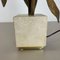 Brass, Bronze and Travertine Table Light attributed to Maison Charles, France, 1970s 7
