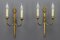 French Art Deco Brass Twin-Arm Sconces, 1930, Set of 2 2