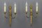 French Art Deco Brass Twin-Arm Sconces, 1930, Set of 2, Image 2