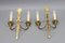 French Art Deco Brass Twin-Arm Sconces, 1930, Set of 2 14