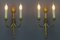 French Art Deco Brass Twin-Arm Sconces, 1930, Set of 2 3