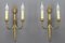 French Art Deco Brass Twin-Arm Sconces, 1930, Set of 2 2