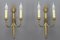 French Art Deco Brass Twin-Arm Sconces, 1930, Set of 2, Image 2